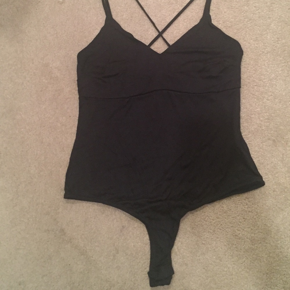 Fashion Nova Black Thong Bodysuit